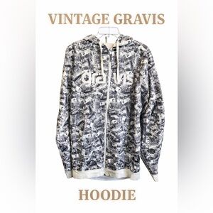 Gravis Black and White Men's Zip-Up Hoody